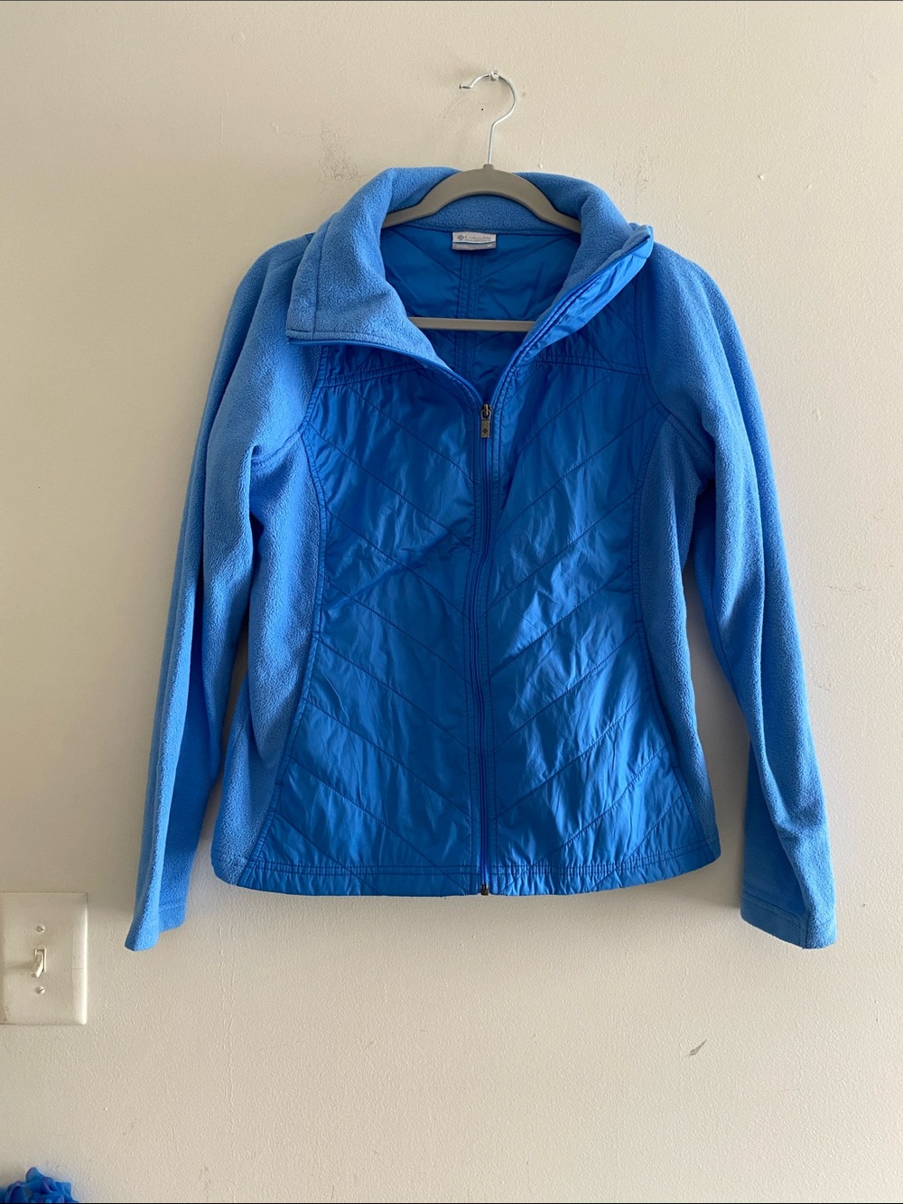 By Columbia Blue Hybrid Fleece Jacket sz M